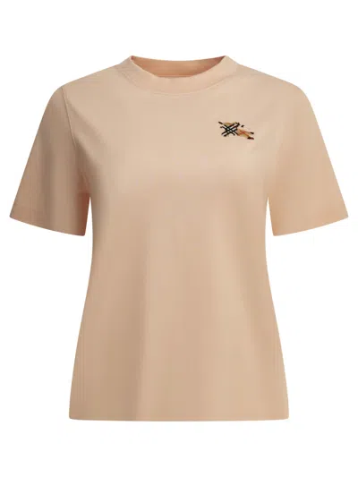 Burberry "knight Check" Crew-neck T-shirt In Neutral