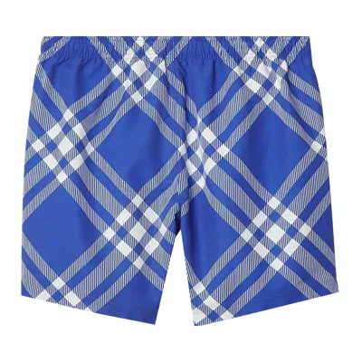 Pre-owned Burberry Knight Check Swim Shorts 'white/blue' | Men's Size Xl