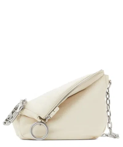 Burberry Small Leather Knight Shoulder Bag In White