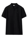 Burberry Knight-embellished Cotton Polo Shirt In Black