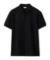 Burberry Knight-embellished Cotton Polo Shirt In Black