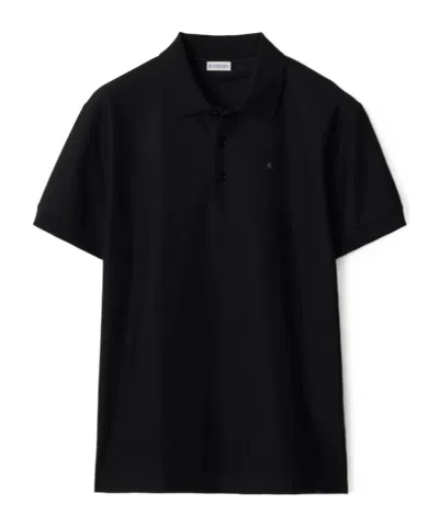 BURBERRY KNIGHT-EMBELLISHED COTTON POLO SHIRT