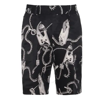BURBERRY BURBERRY KNIGHT HARDWARE CHAIN LINK PRINTED SHORTS