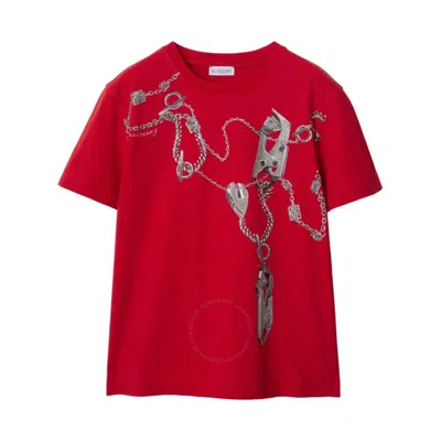BURBERRY BURBERRY KNIGHT HARDWARE COTTON T-SHIRT