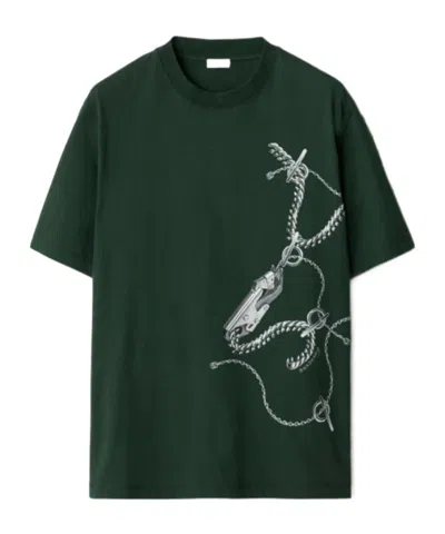 Burberry Knight Hardware Cotton T-shirt In Fir