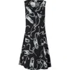Burberry Knight Hardware Flared Dress In Silver/black