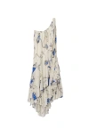 Burberry Chain-print Asymmetric Dress In Blue/white