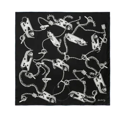 Burberry Knight Hardware-print Scarf In Gold