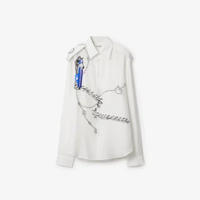 BURBERRY BURBERRY KNIGHT HARDWARE SILK SHIRT