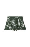 Burberry Pleated Printed Shorts In Silver/green