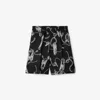 Burberry Chain-link Print Knee-length Shorts In Silver/black