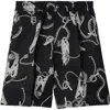 Burberry Chain-link Print Knee-length Shorts In Silver/black