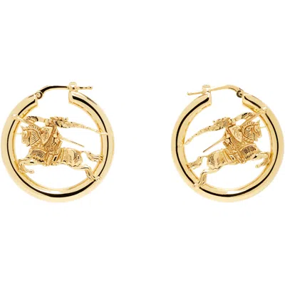 Burberry Knight Hoop Earrings In Gold