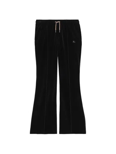 Burberry Knight Jewel Velour Track Pants In Black