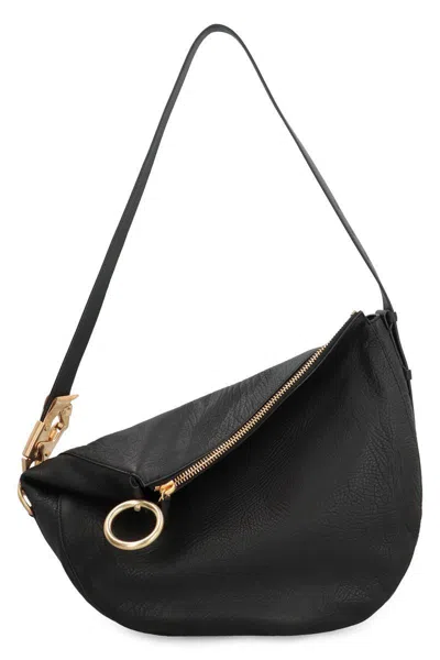 Burberry Knight Leather Crossbody Handbag In Black
