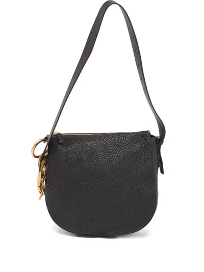 Pre-owned Burberry Knight Leather Shoulder Bag In Black
