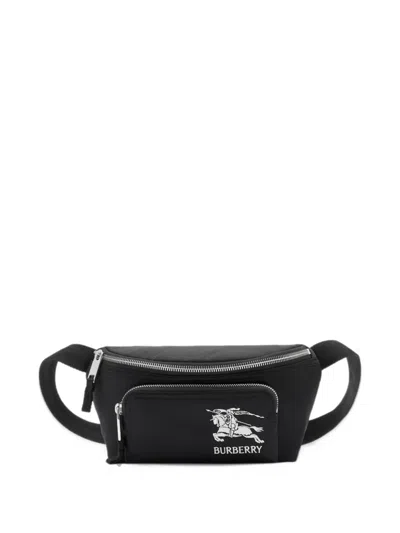 Burberry Knight Logo Belt Bag In Black