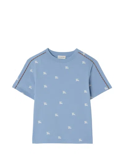 Burberry Kids' Knight Cotton T-shirt In Blue