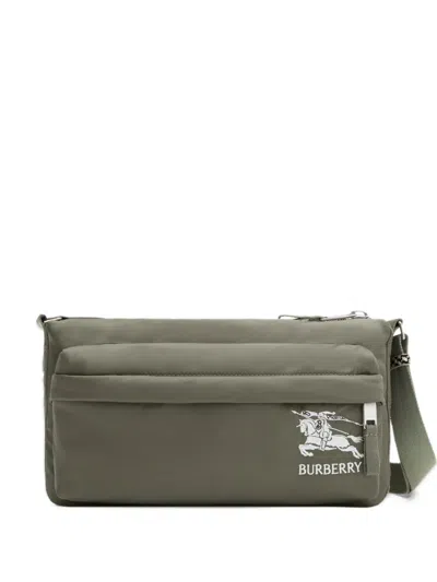 Burberry Knight Logo Crossbody Bag In Gray
