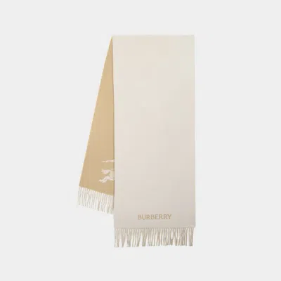 Burberry Knight Logo Scarf -  - Cashmere - Beige