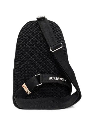 Burberry Knight Logo Sling Bag In Black
