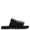 Burberry Knight Motif Ekd Slab Leather Slides In Black