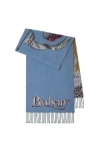 Burberry Knight Portrait Cashmere Scarf In Blue