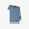 Burberry Knight Portrait Cashmere Scarf In Blue