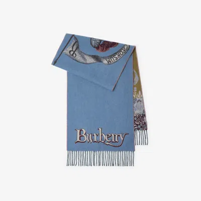 BURBERRY BURBERRY KNIGHT PORTRAIT CASHMERE SCARF