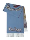 Burberry Knight Portrait Cashmere Scarf In Blue