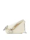 Burberry Medium Knight Leather Tote Bag In White