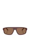 Burberry Knight Rectangular-frame Sunglasses In Brown