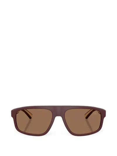 Burberry Knight Rectangular-frame Sunglasses In Brown