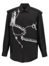Burberry Oversize Chain Print Silk Poplin Button-up Shirt
