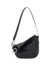 BURBERRY BLACK LEATHER KNIGHT SMALL SHOULDER BAG