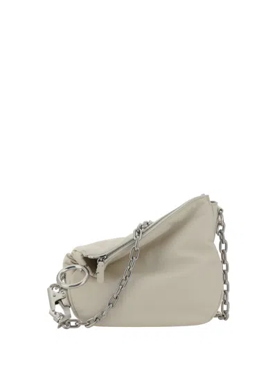 Burberry Small Knight Leather Shoulder Bag In White