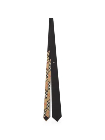 Burberry Knight Silk Tie In Brown
