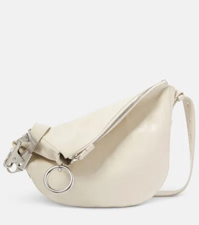 Burberry Bag, Knigh Small Model In White Leather. Dimensions: 34.5 X 8.5 X 23 Cm. Silver In Neutral