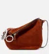 Burberry Asymmetric-design Suede Shoulder Bag In Red