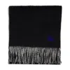 Burberry Cashmere Embroidered Ekd Scarf In Black