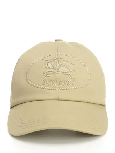 BURBERRY KNIGHT STAMP BASEBALL CAP HATS BEIGE