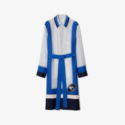 BURBERRY BURBERRY KNIGHT STAMP BOX SILK SHIRT DRESS