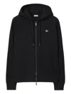 Burberry Men Black Sweatshirt With Ekd Embroidery On The Front And Logo Print On The Rear In Cotton In Black