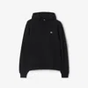 Burberry Men Black Sweatshirt With Ekd Embroidery On The Front And Logo Print On The Rear In Cotton In Black