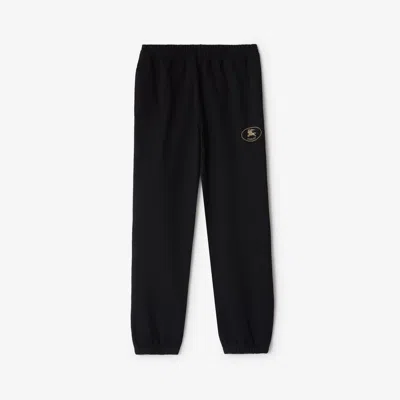 Burberry Knight Stamp Cotton Jogging Pants In Black