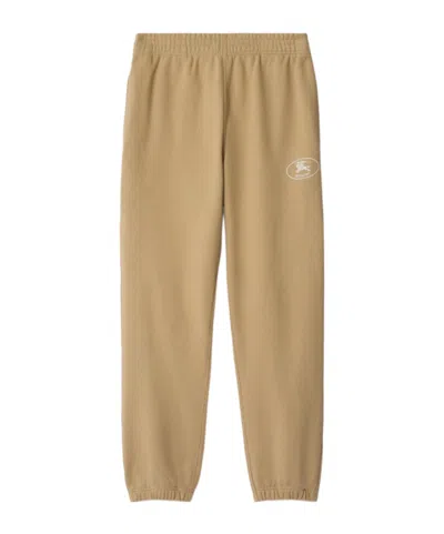 Burberry Knight Stamp Cotton Jogging Pants In Flaxen
