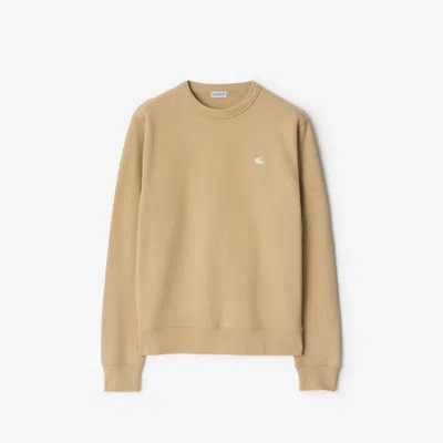 Burberry Knight Stamp Cotton Sweatshirt In Beige