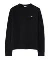 Burberry Cotton Sweatshirt With Logo Embroidery In Black