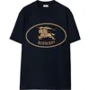 Burberry Mens Brand-print Crewneck Cotton-jersey T-shirt Black Xl