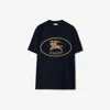 Burberry Mens Brand-print Crewneck Cotton-jersey T-shirt Black Xl